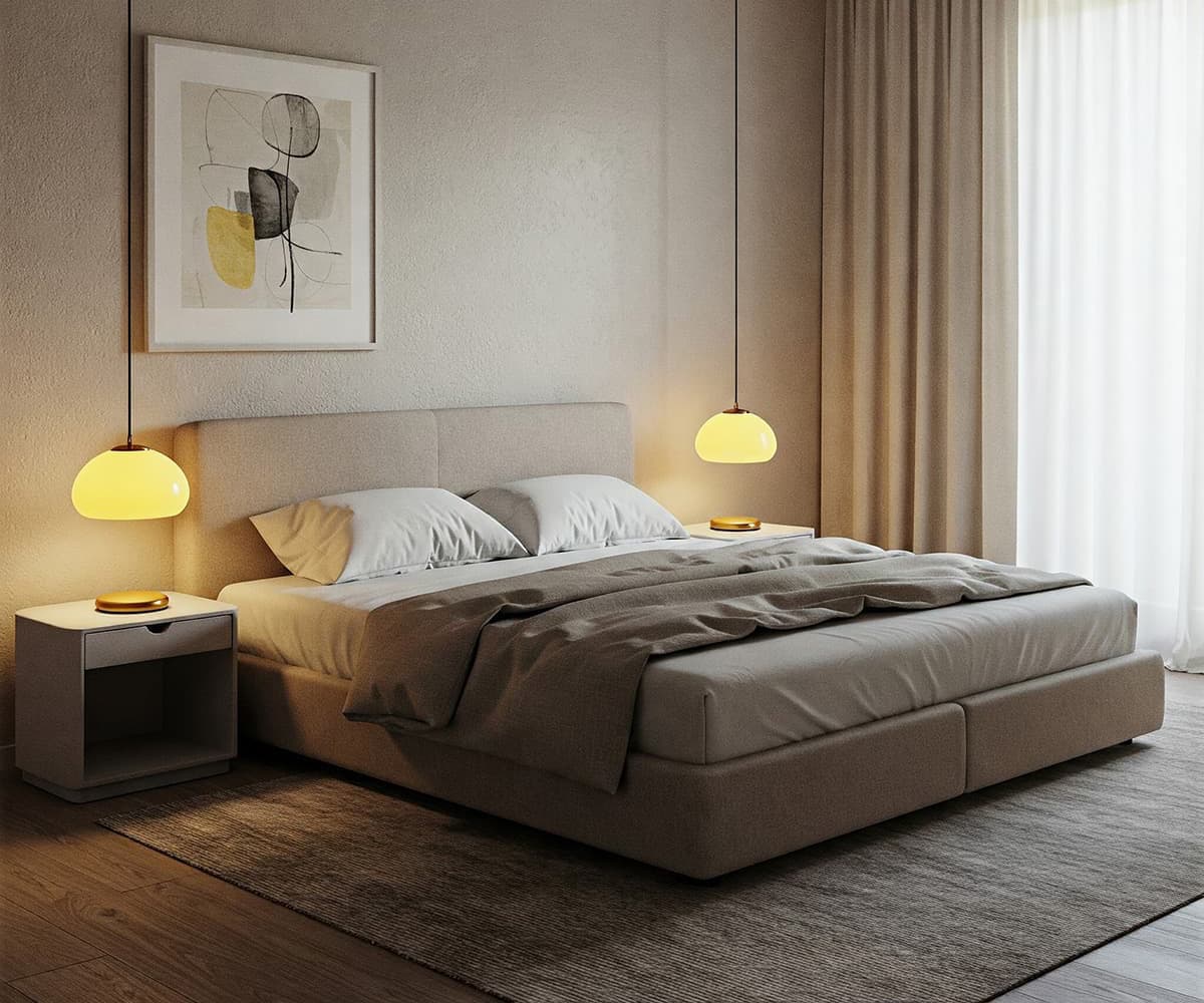 Bố trí nội thất chuẩn phong thủy – Đảm bảo thẩm mỹ và công năng 3 phong ngu phong thuy hien dai toi gian