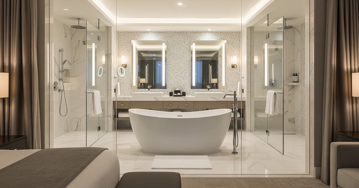 10+ Ý Tưởng Thiết Kế Phòng Ngủ Master Đẹp & Thư Giãn Như Resort 5 Sao 7 thiet ke phong ngu master hien dai khong gian mo voi phong tam kinh sang trong