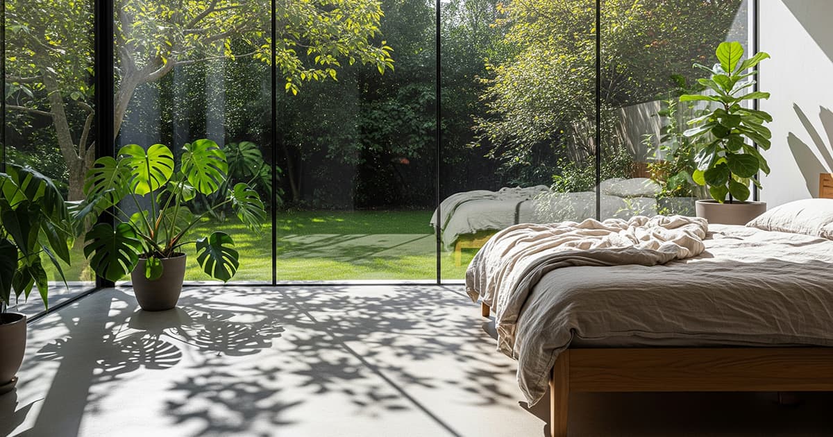 10+ Ý Tưởng Thiết Kế Phòng Ngủ Master Đẹp & Thư Giãn Như Resort 5 Sao 3 y tuong phong ngu master phong cach biophilic voi nhieu cay xanh va anh sang tu nhien